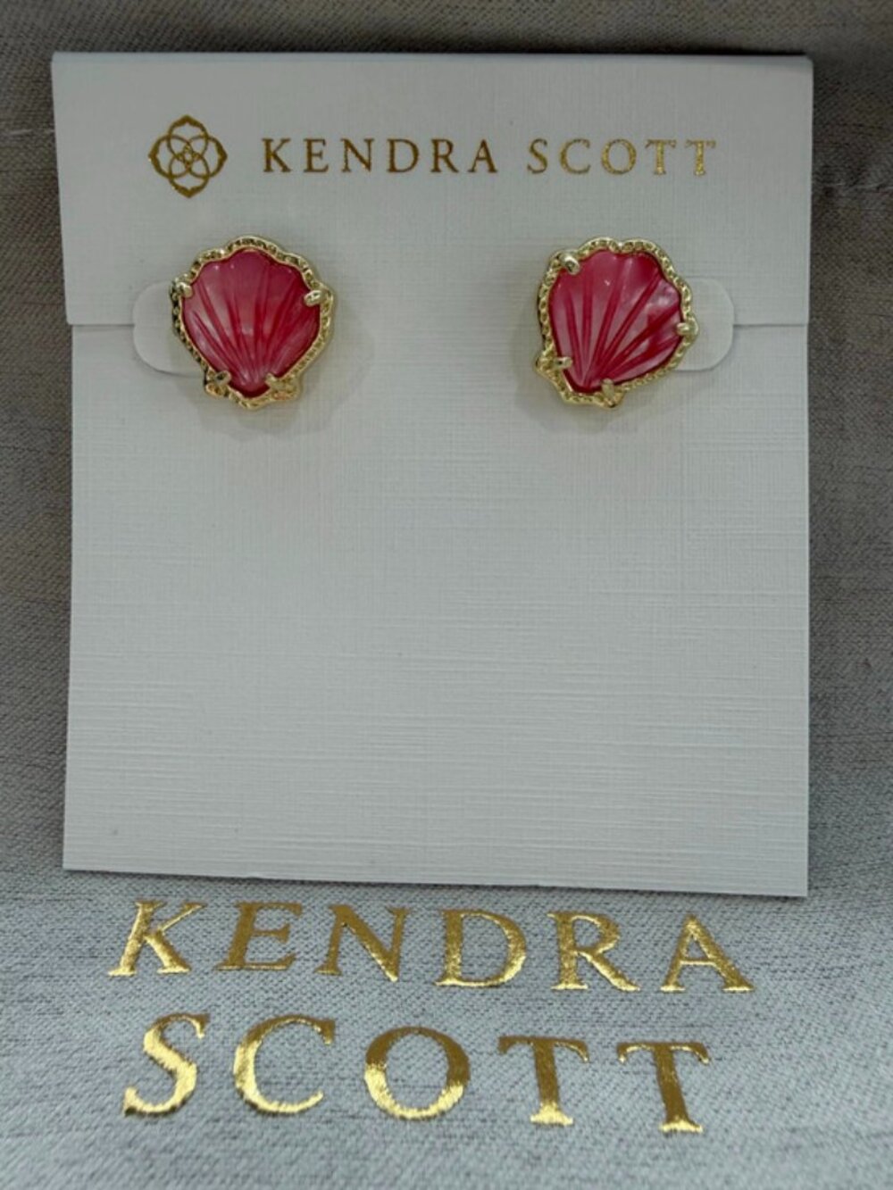 Kendra Scott pink shell earrings